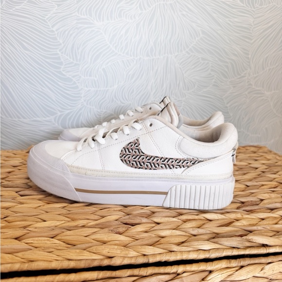 Women’s Nike Court Legacy Lift × Nike Size 8 Platform Black Summit White hemp - Picture 5 of 9